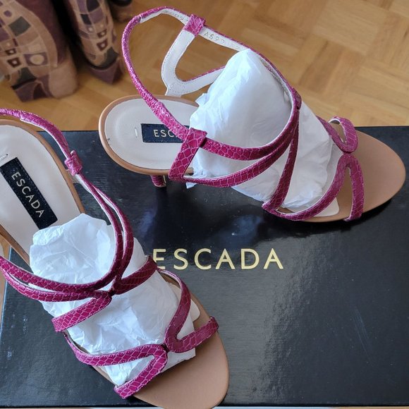 ESCADA - Brand New High heels summer leather shoes, made in Italy, Size EU: 37 - Picture 1 of 7